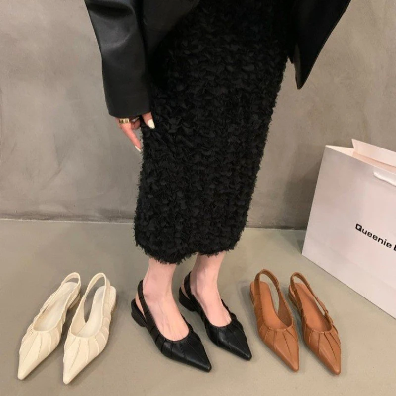Hot Sale Women's Shoes Slingbacks Women's High Heels Fashion Lace-up Cuff Office and Career New Plus Size Toe Cap Sandals