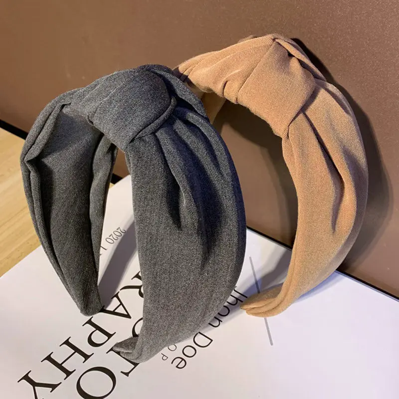 

TwinkLei Solid Big Knotted Hairband for Women Korean Female Wide Hair Accessories Girl's Headbands Fashion Hair Hoop