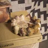 French Light Luxury Travertine Black Gold Natural Marble Tray Decoration Jewelry Storage Tray Lace Ashtray 1