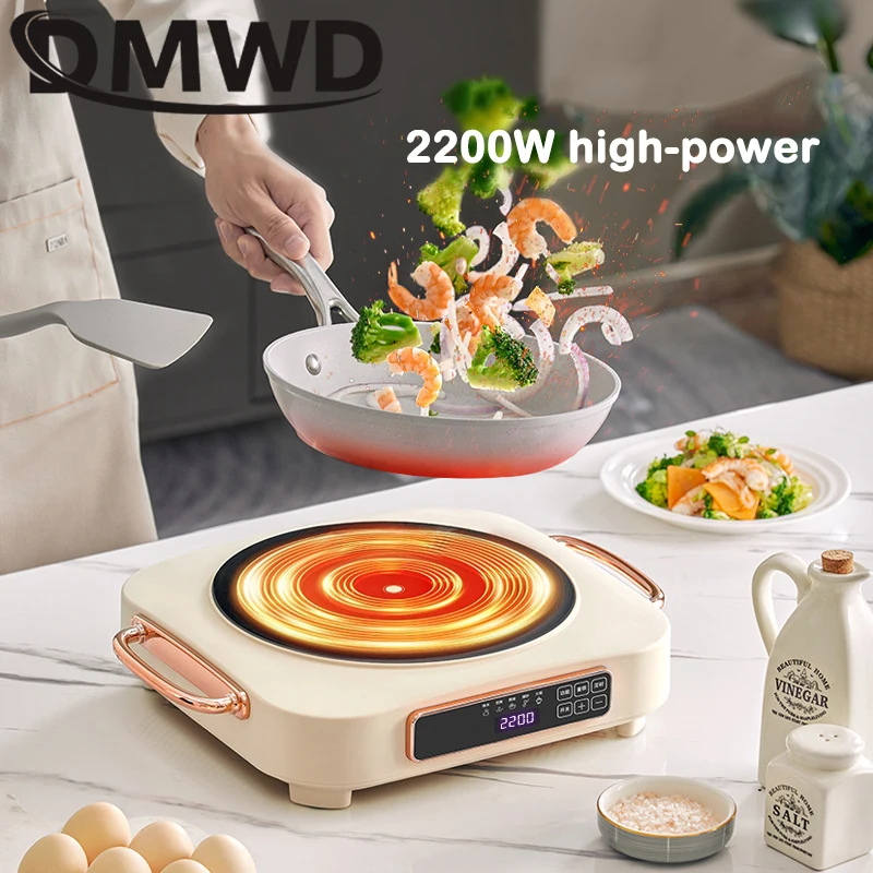 2200W Electric Ceramic Heater High Power Induction Hobs Cooktop Intelligent Hot Pot Stove With Timer Infrare Heating Furnace