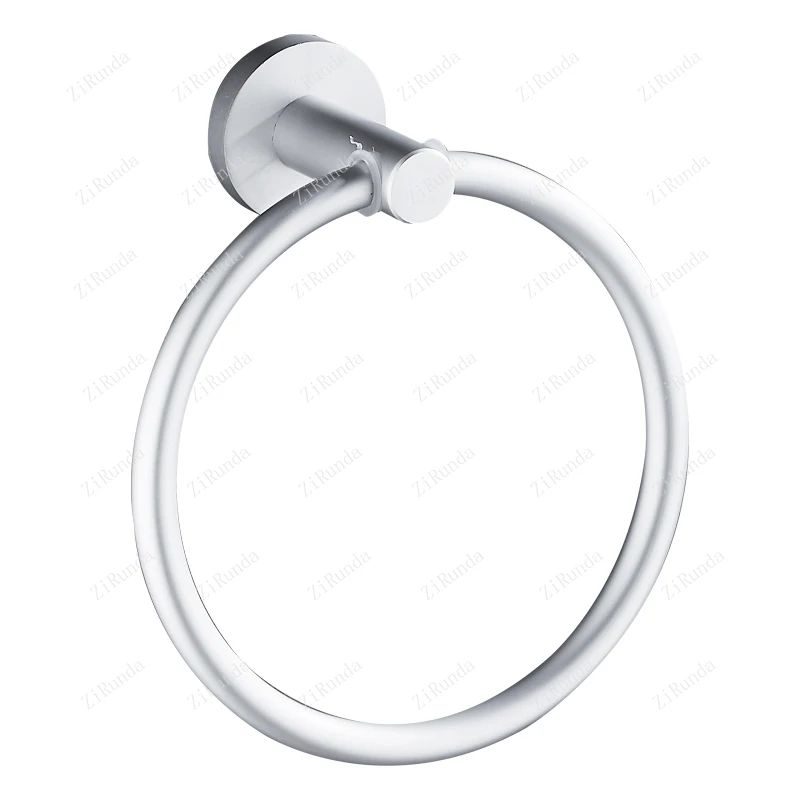 Round towel ring No punching toilet hanging towel rack Space aluminum bathroom storage pendant