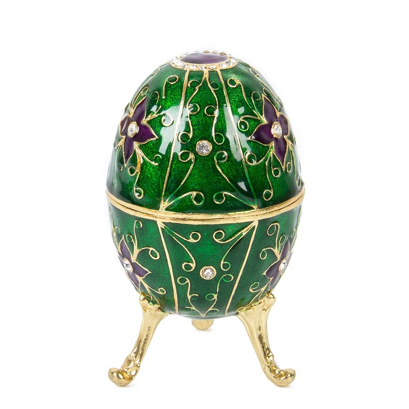 QIFU Beautiful Green Faberge Egg Crafts for Decoration