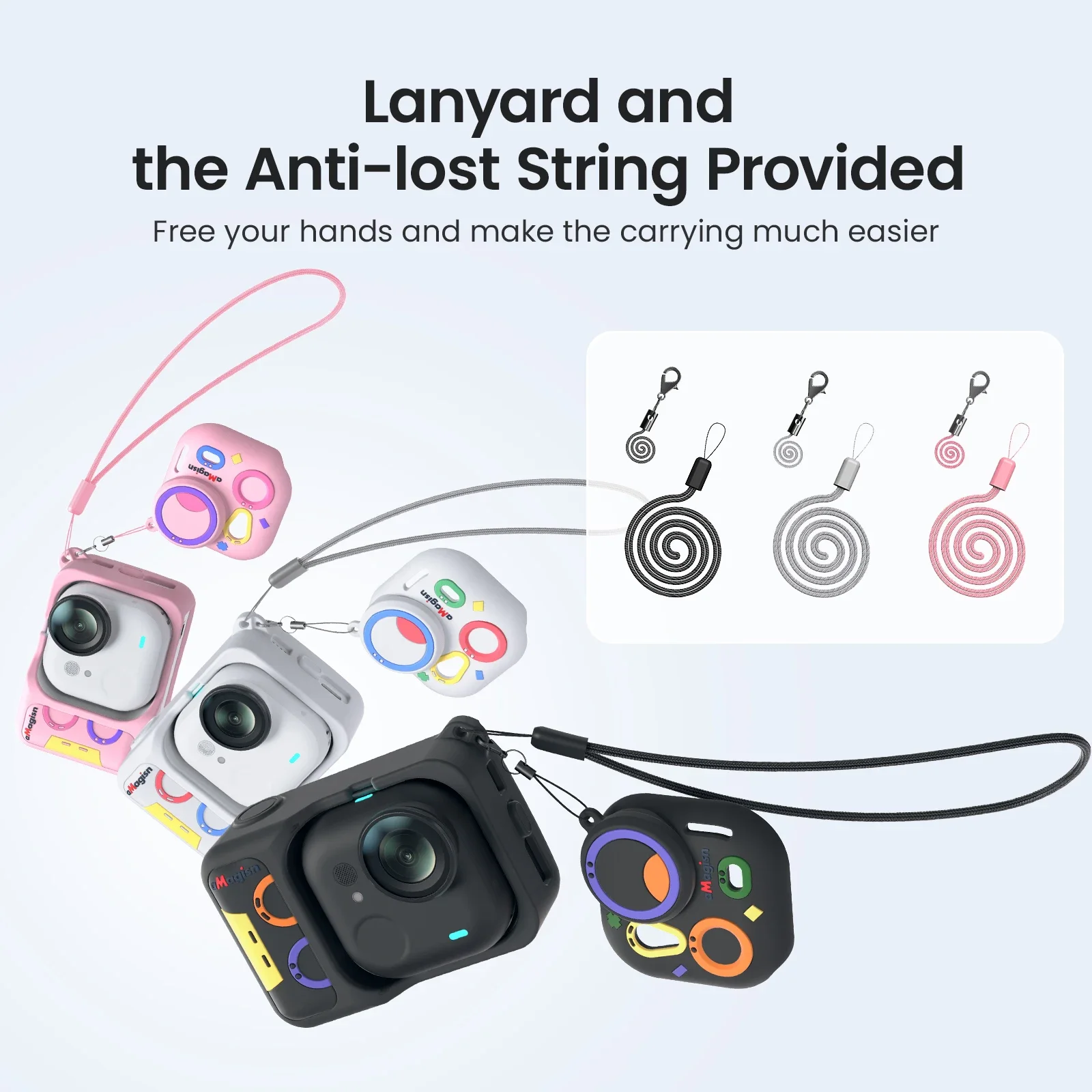 Custodia in silicone aMagisn per Insta360 Go Ultra, custodia protettiva per personalità colorata con copriobiettivo staccabile e accessori per cinturino - Image 6