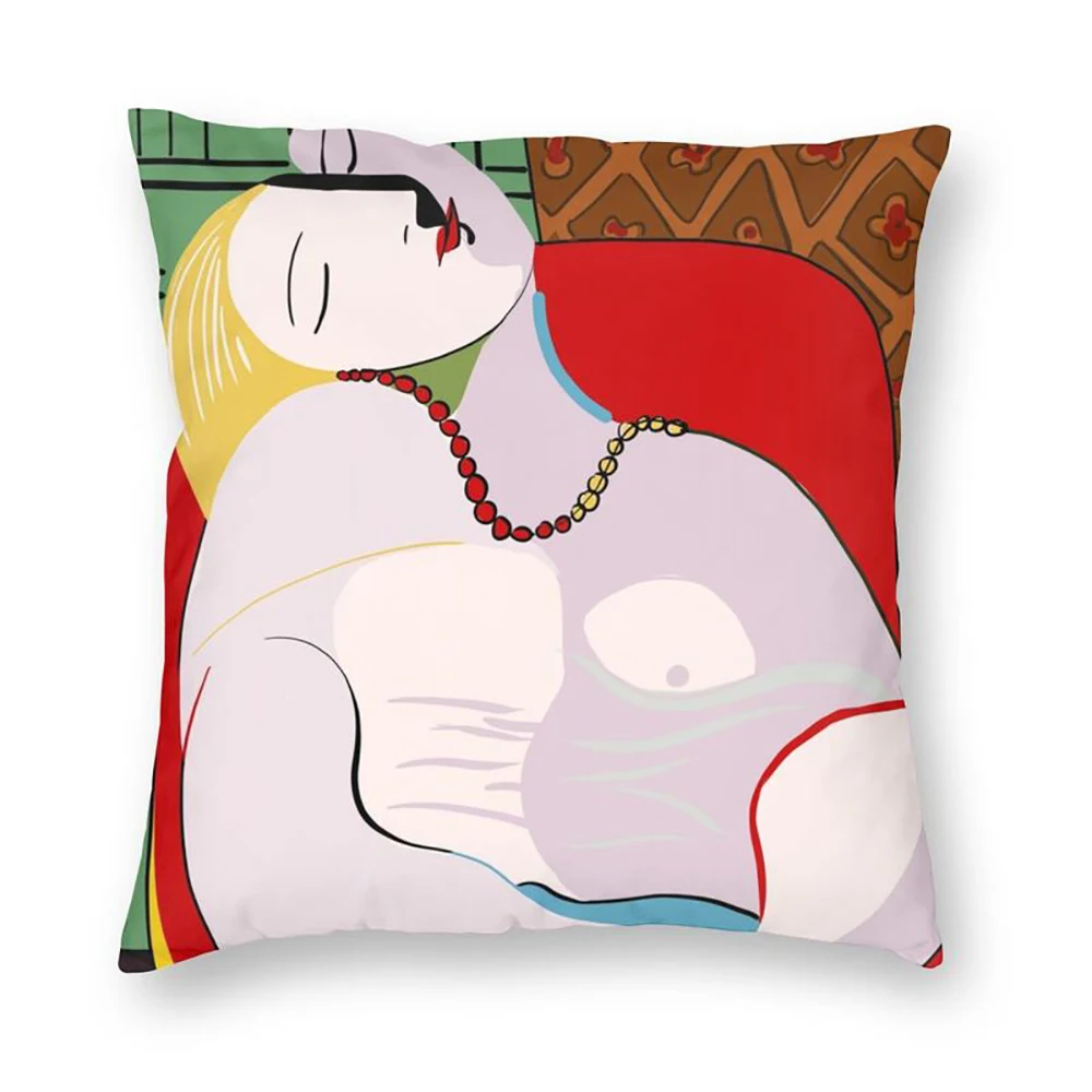 Pablo Picasso Luxury Cushion Cover Car Polyester Pillowcase Single Row Face Art  Sofa