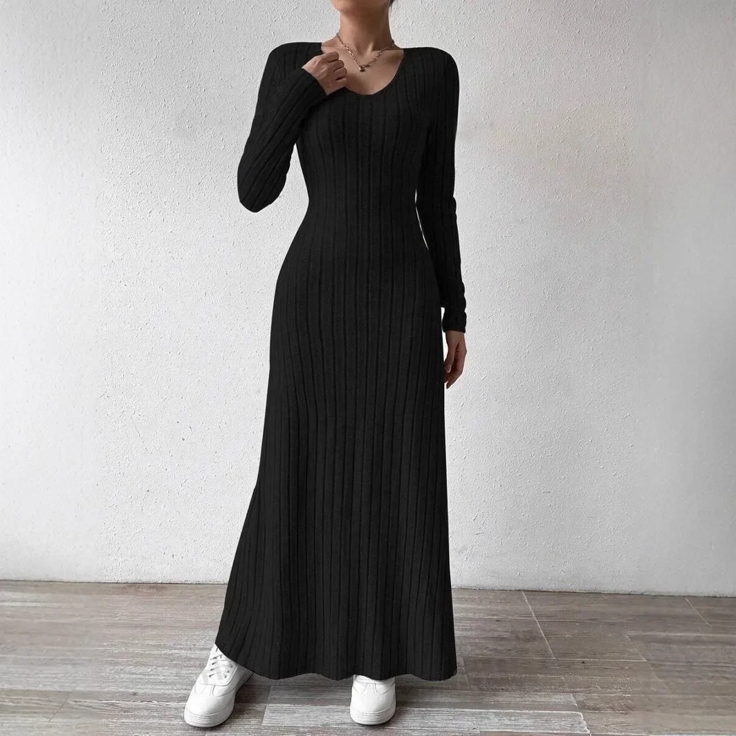 Robe femme trapèze longue manches longues streetwear – Image 3
