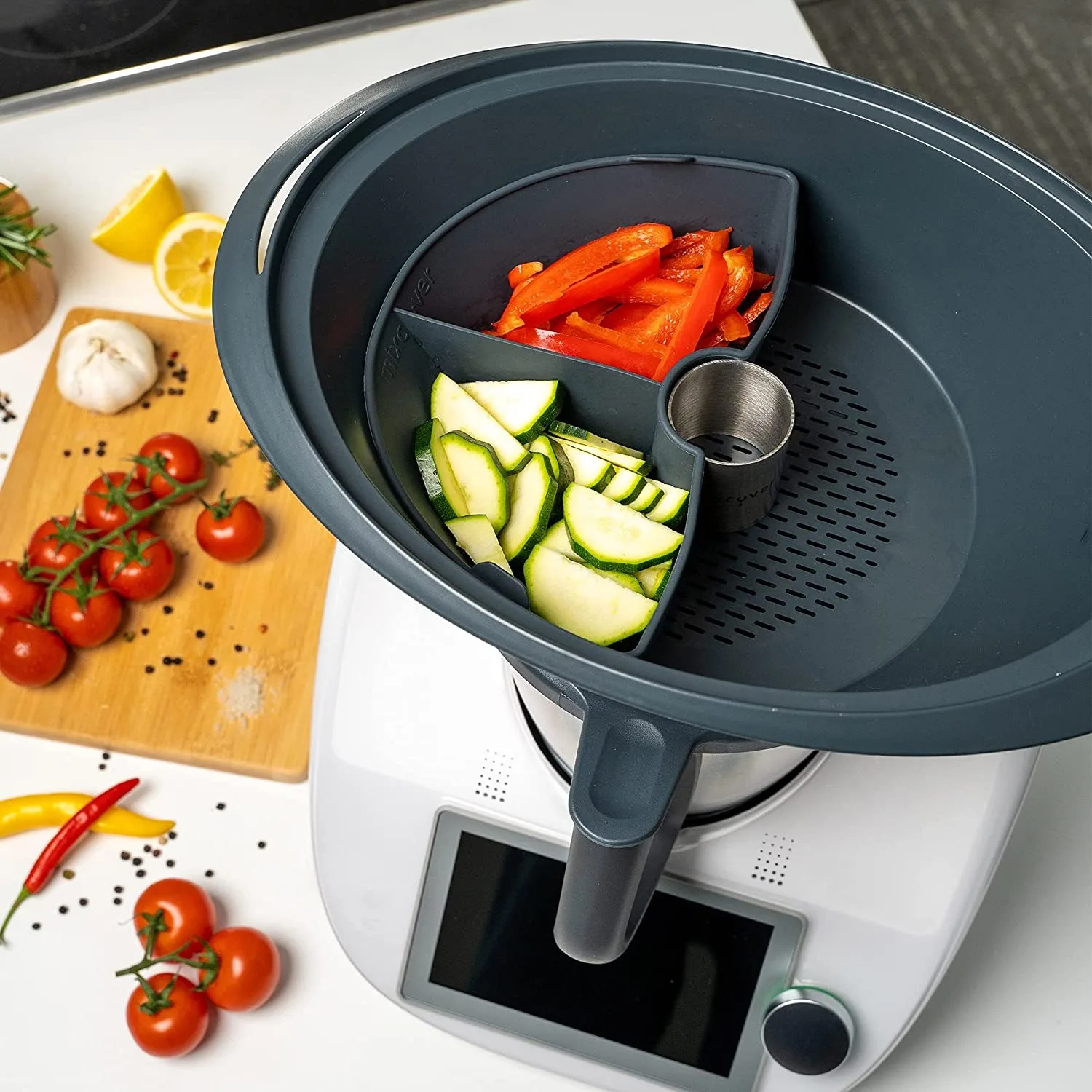 Steam Cooking Divider Silicone Steam Cooking Divider Seperator Steaming Accessory Chimney for Varoma of Thermomix TM31 TM6 TM5 steam cooking divider
