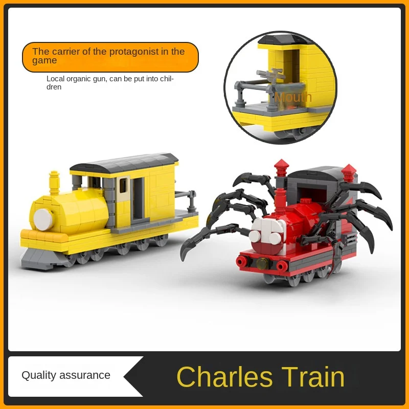 

Строительные блоки Charles Little Train, паук, поезд, игрушки серии для мальчиков, обучающая Сборная модель, подарок