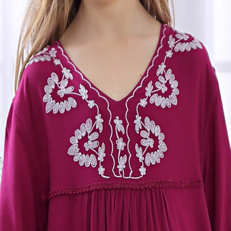 Girls' sleepwear summer Pure Cotton Embroided Dress Pajamas princess nightgown for children kids homeclothes sleep dress