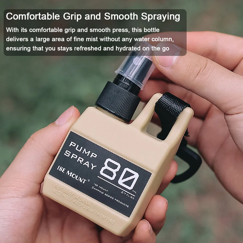 Outdoor Camping Hiking 80ml Sprayer Bottle Travel Portable Spraying Bottle Small HookUp Press Type Spraying