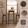 Bar Table and Chairs Set,Pub Table and Chairs Set of 2,with Elm Solid Wood and Thickened Metal Frame,for Small Space,Bistro Cafe 4