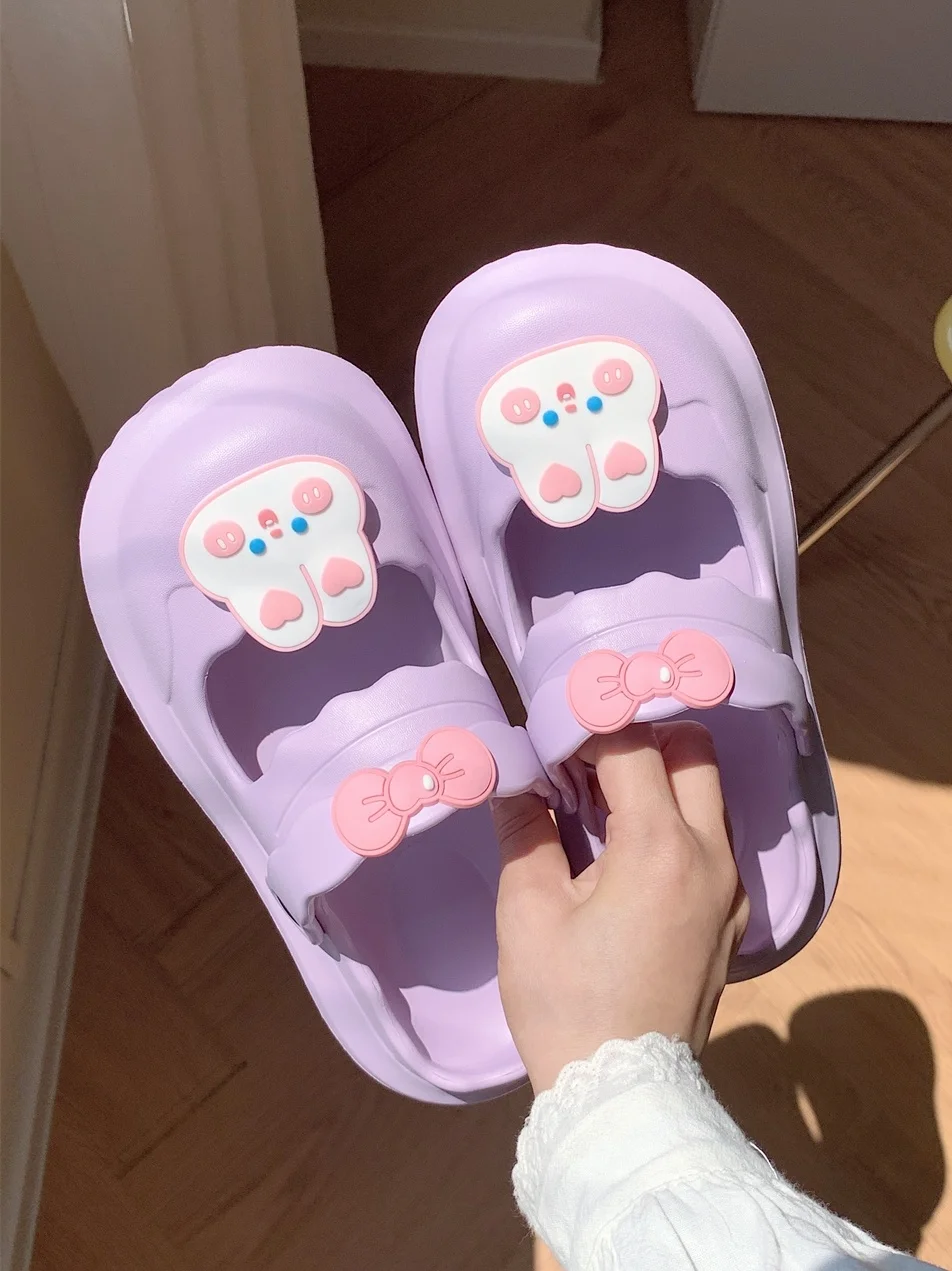 Women Sandals Mary Jane Thick Sole Rabbit Sandals Summer EVA Thick Soles Soft Beach Slipper Women Water Shoes