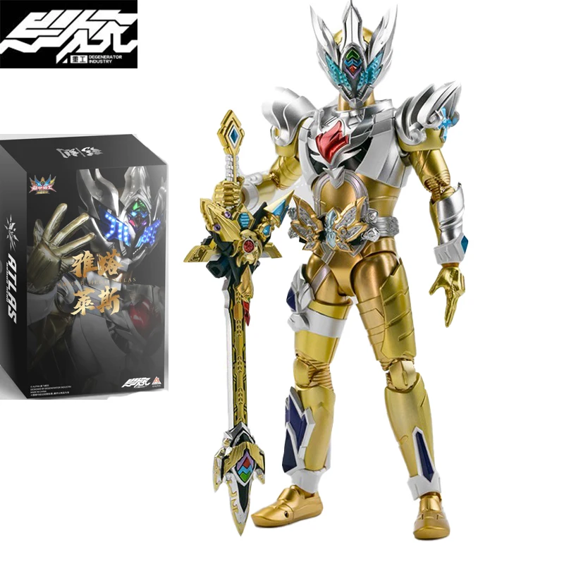 

Original Genuine DEGENERATOR INDUSTRY SHAPE CAVINO Thunder Atlas Armor Armor Hero Lava Assembly Model Toy Desktop Decoration Gif