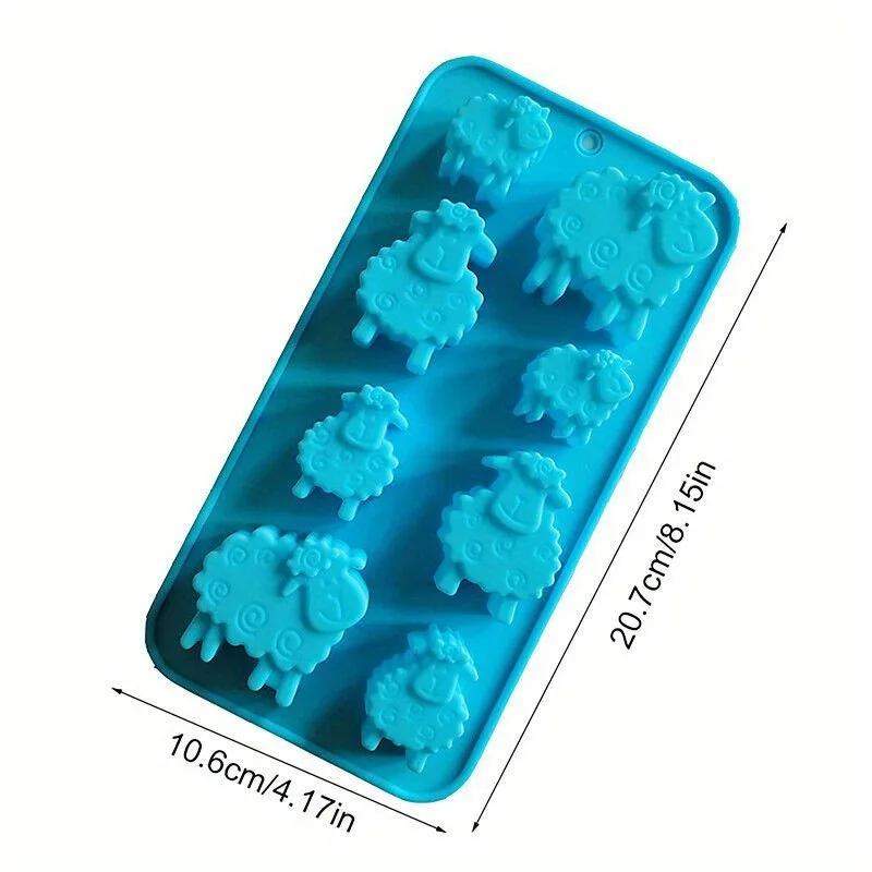 1pc 8 Holes Sheep Animal Shaped Soap Silicone Mold DIY
