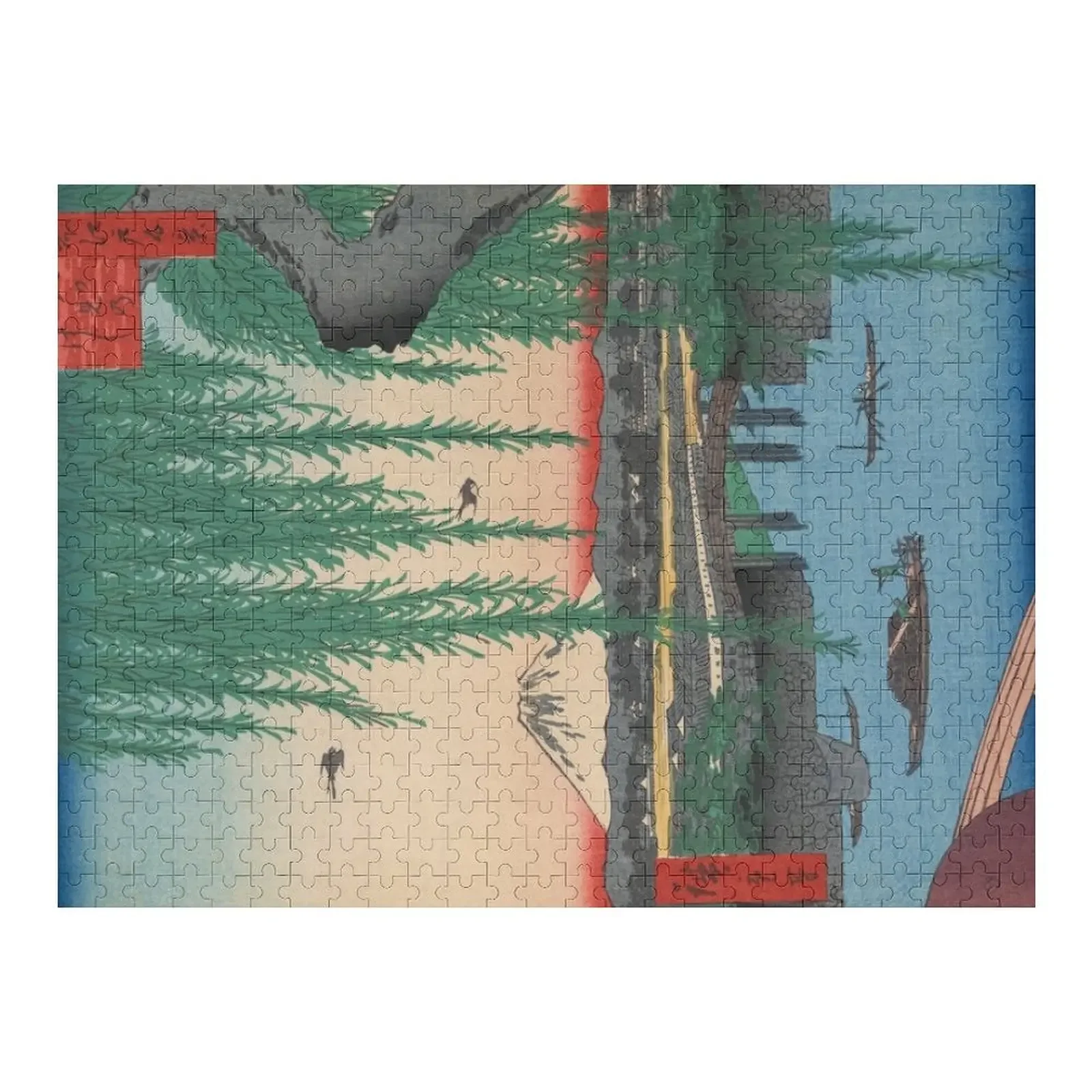 Mount Fuji from Yatsumi Bridge Ukiyo-e Japanese Art Jigsaw Puzzle Wooden Compositions For Children Personalized Puzzle