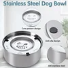 Big Capacity Stainless Steel Dog Floating Bowl, No Spill Anti-Splash Dog Water Dispenser, Non-Slip Dog Cat Pet Water Feeder Bowl 1