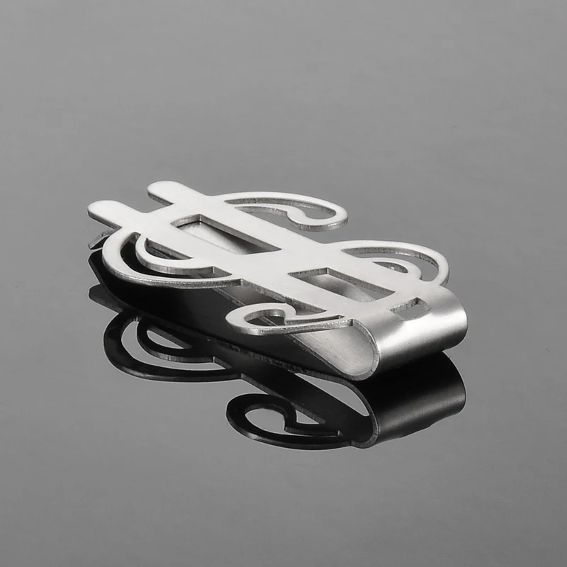 Money Clip 1PC Stainless Steel Cash Bills Credit Clip Slim Dollar Design Fashion Coin Banknote Cash Clamp Holder