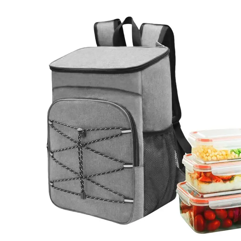 Cooler Backpack Leakproof Insulated Cooler Bag With Side Pockets Heavy Portable Grocery Box Waterproof Thermal Storage Backpack