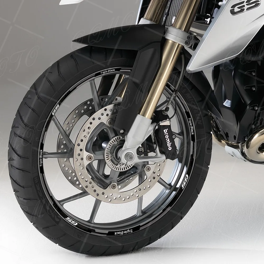 Autocollants Jantes Moto BMW GS - Stickers Décoratifs Imperméables Pour R 1200 GS, R 1250 GS, F 750 GS… - Kit 4 Bandes (Couleur 4)