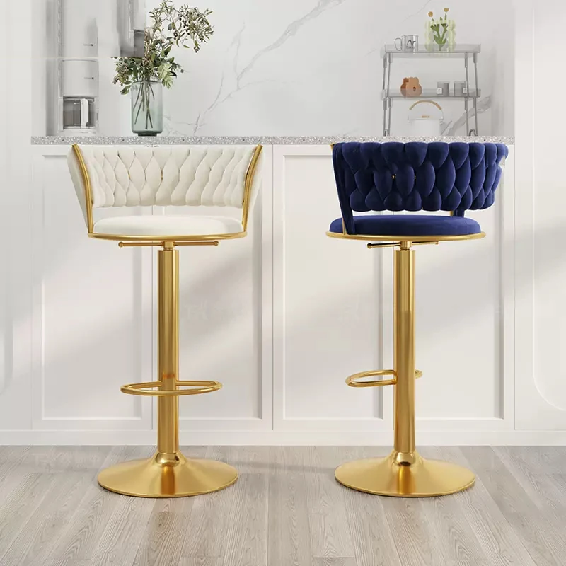 Bar Chair Lift Rotary Household Bar Net Red Light Luxury Pre-modern Simple Armrest Cashier Beauty Stool