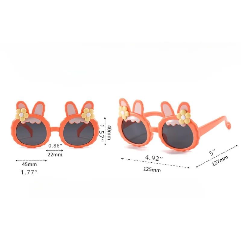 Children Fashion Bow Rabbit Sunglasses Baby Girls Cute Floret Outdoor Sun Protection Sun Glasses Kid Eyewear Photo Prop