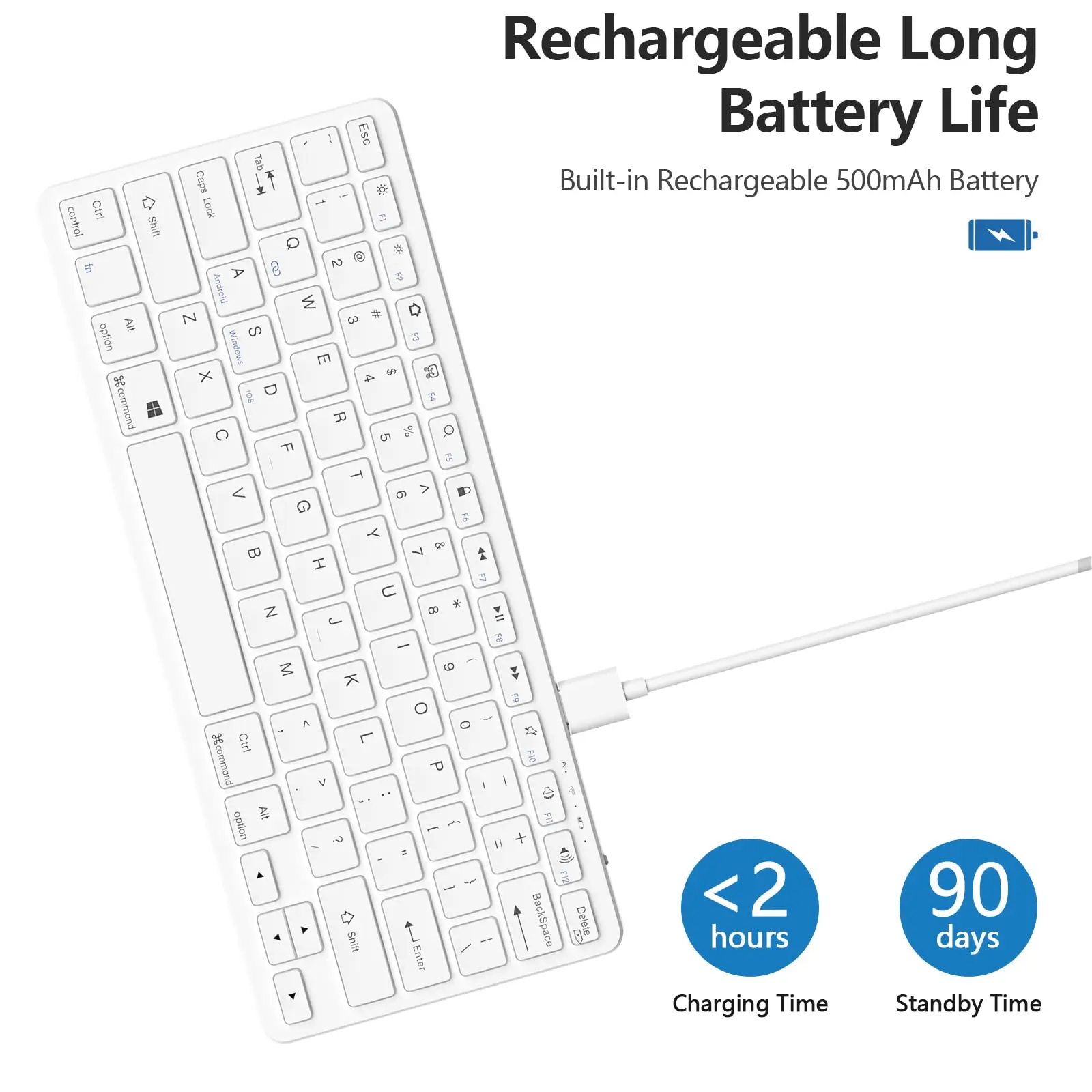 Bluetooth Wireless Keyboard For iPad Compatible iPad 10th/10.2(9/8/7Gen) Air 5/4 Pro 11/12.9 Mini And All Bluetooth Devices
