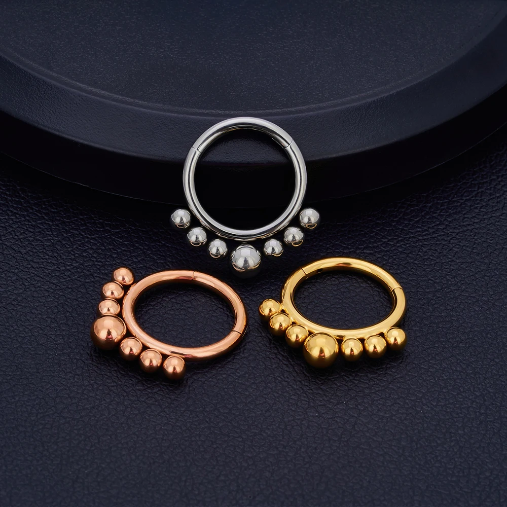 10Pcs ASTM F136 Titanium Piercing Clicker Segment Hoop Nose Rings Earrings Nose Septum ragus Cartilage Helix Lip Ear Piercing