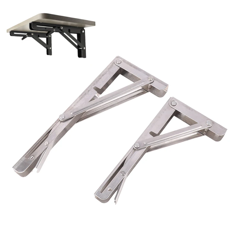 캠퍼밴 접이식 브래킷 테이블 선반, 모터홈 실버 마감, 두꺼운 스테인레스 스틸, 미니 접이식 테이블, 자동차 액세서리