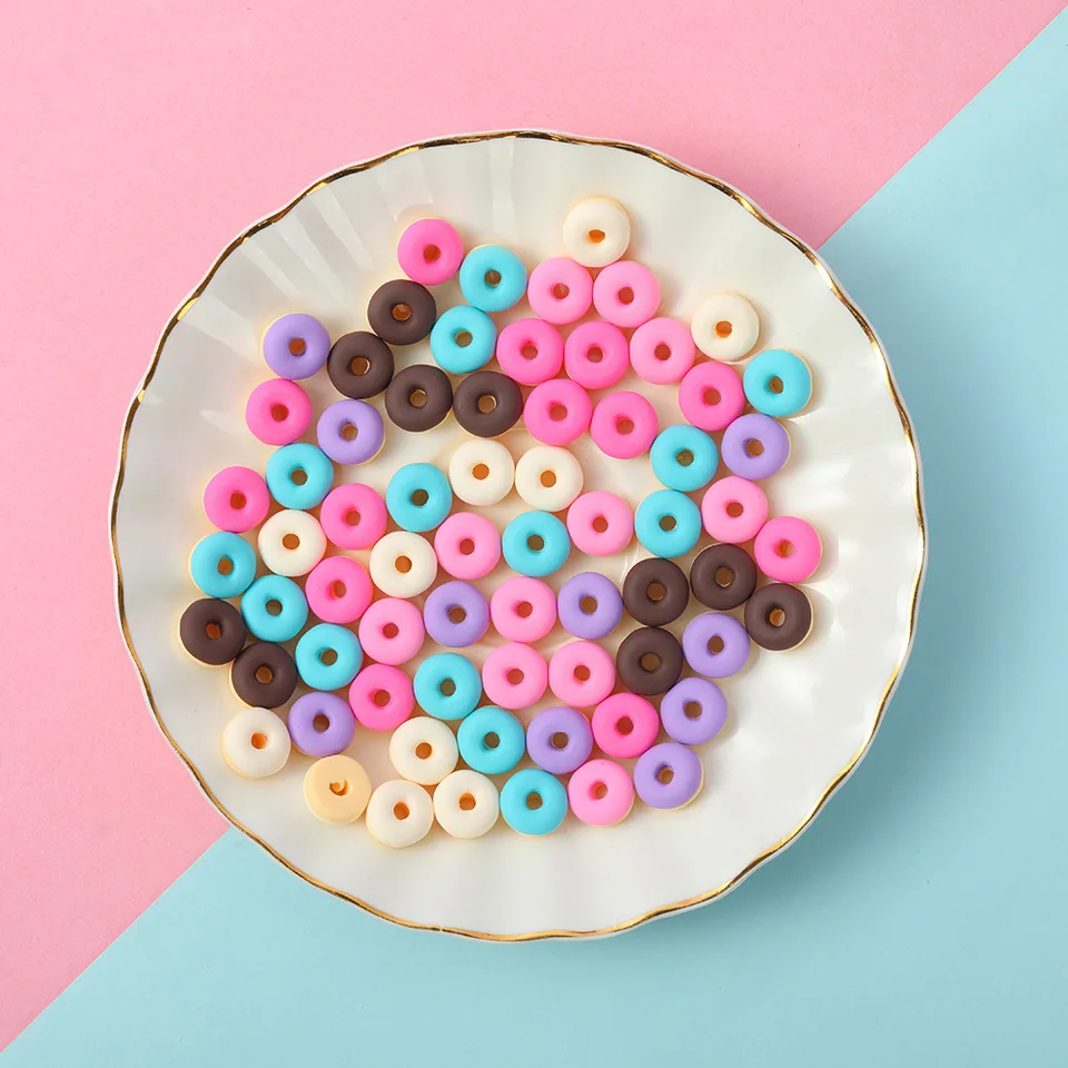 Mini Perler Bead Donut 10pcs Kawaii Macaroon Donuts Fake Food