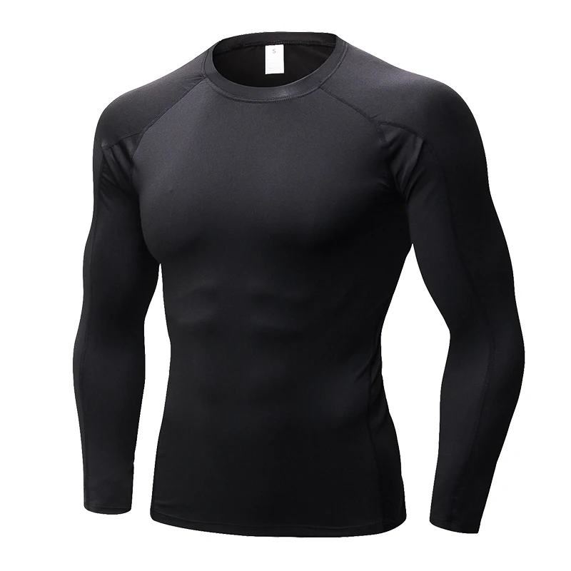 Men's Compression Shirt Long Sleeve Sports Workout T-Shirts Sport Quick Dry Fitness Running Tops Gym Sports Tights 2