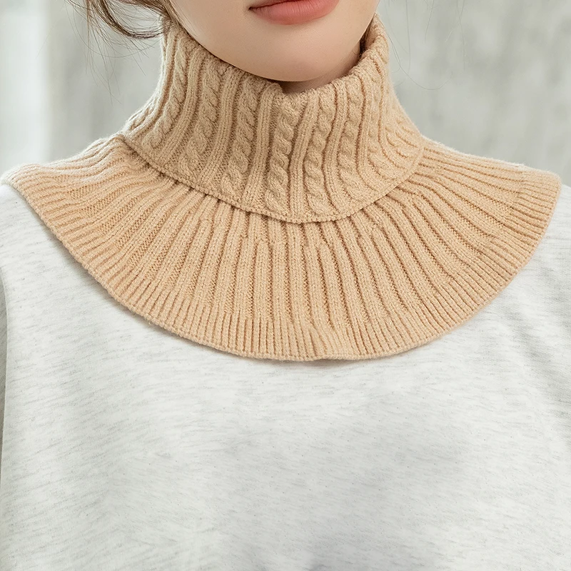 Winter abnehmbare Baumwolle Roll kragen für Frauen falscher Kragen Mode warme Abdeckung Kopf halsband Unisex – Detail 5