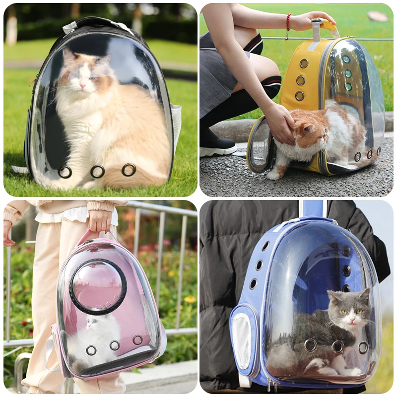 Pet Carrier Backpack Transparent Capsule Bubble Pet Backpack Small Animal Puppy Kitty Bird Breathable Carrier for Travel