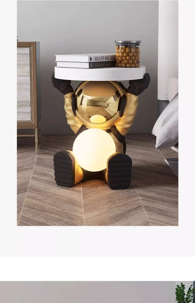 Space Astronaut Coffee Table Ornaments, Smart Bedside Tables, Light-emitting Bluetooth Speakers, Home Furniture Sculpture Gifts