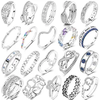 Original 925 Sterling Silver Women Rings 2025 Sparking Zirconium Ring LOVE Wedding Rings For Engagement Jewelry Anniversary Gift