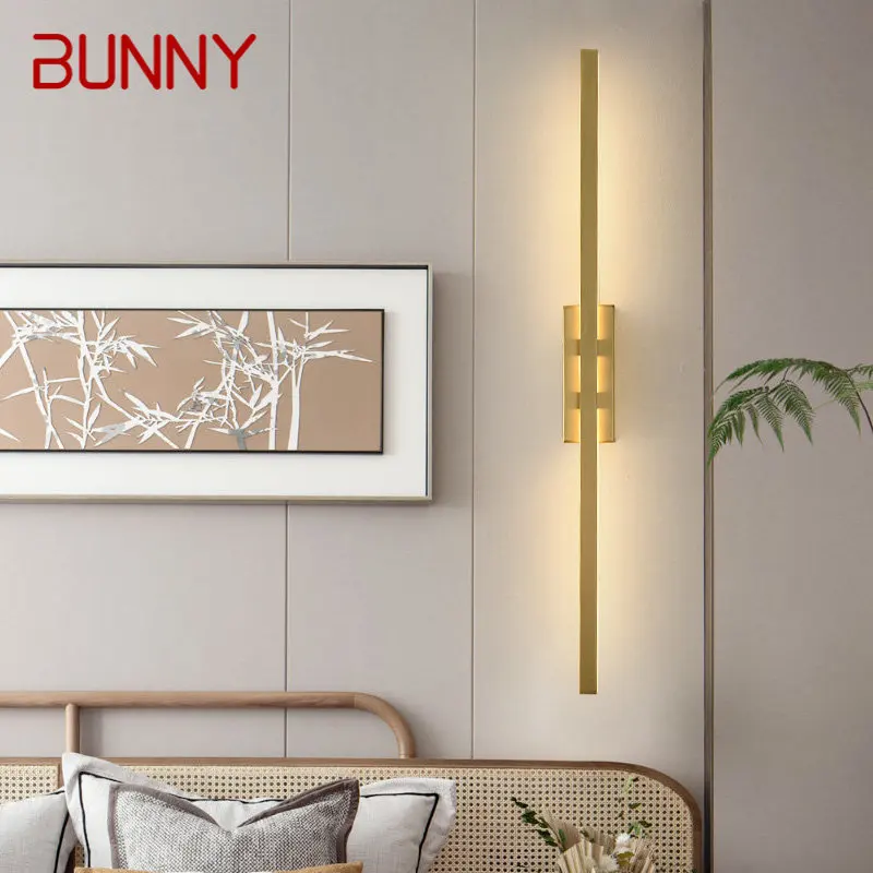 

BUNNY Modern Brass Wall Lamp LED 3 Colors Vintage Creative Sconce Light for Home Hotel Living Room Decor