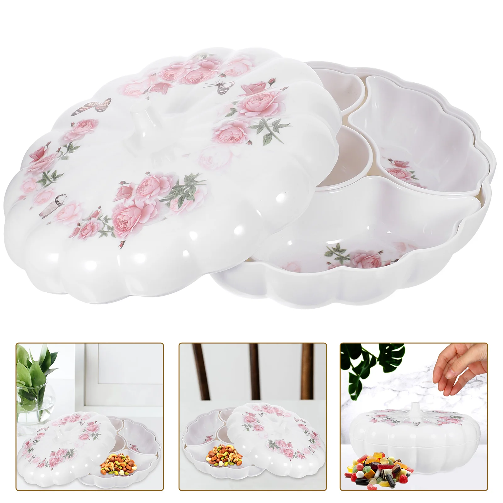 

Cookie Snacks Imitation Porcelain Box Containers for Adults Pumpkin Candy Jar Fruit White Treat Boxes Snackbox Child