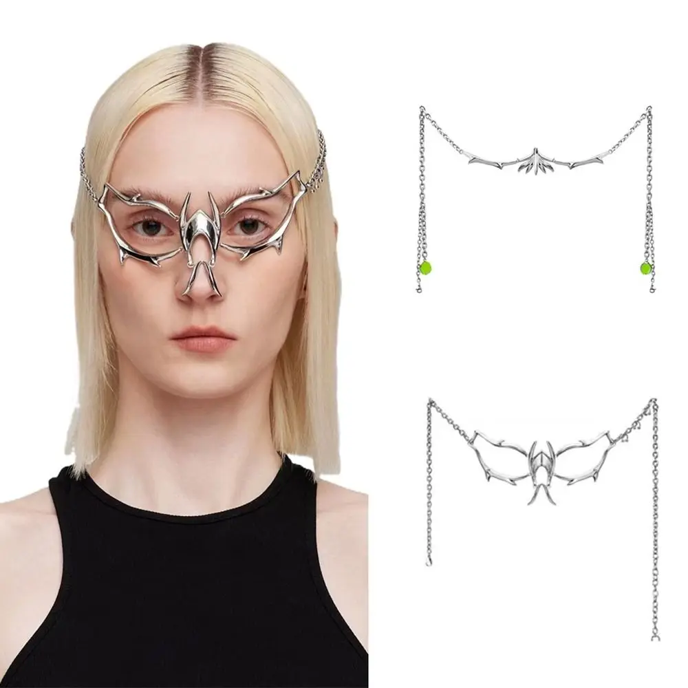 

Cyber Punk Cyber Punk Mask Hollow Metal Irregular Earring Jewelry Accessory Liquid Irregular Facial Hollow Mask Women Men