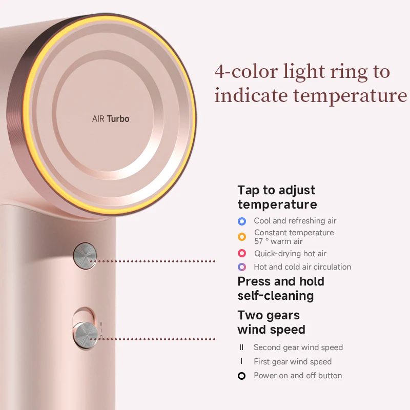 DOCO high-speed negative ion hair dryer with strong wind speed and low noise hair care, efficient hair drying for 2 minutes 3