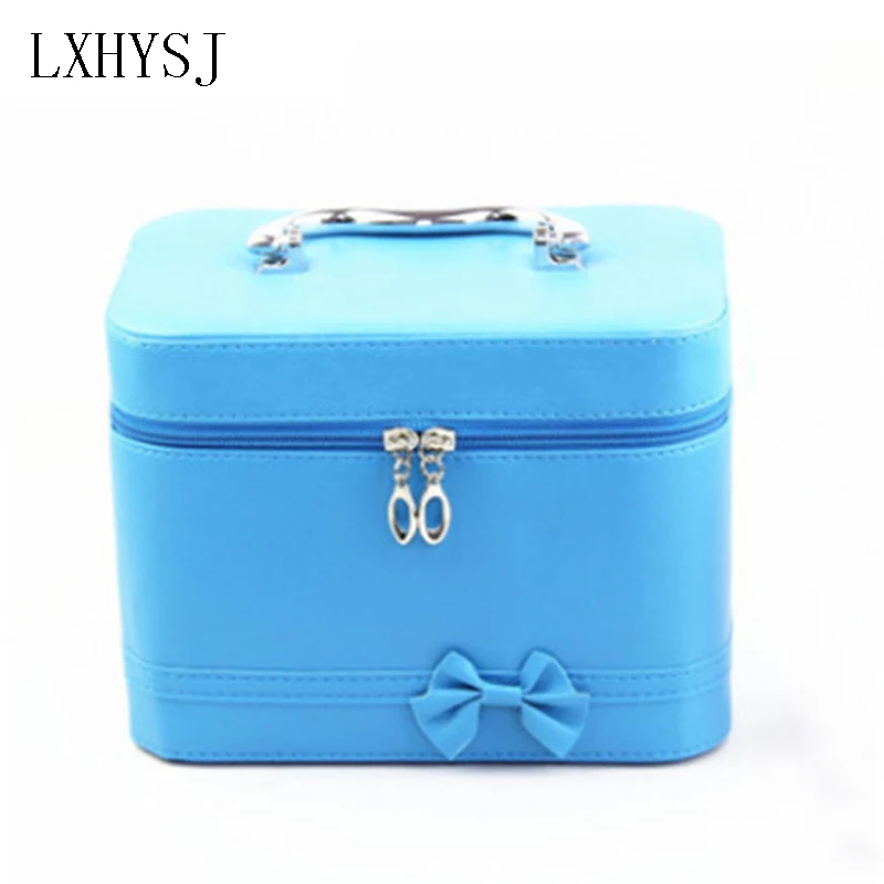 Leather Cosmetic Case Bags Box Large Beauty Case Cosmetic Box Women