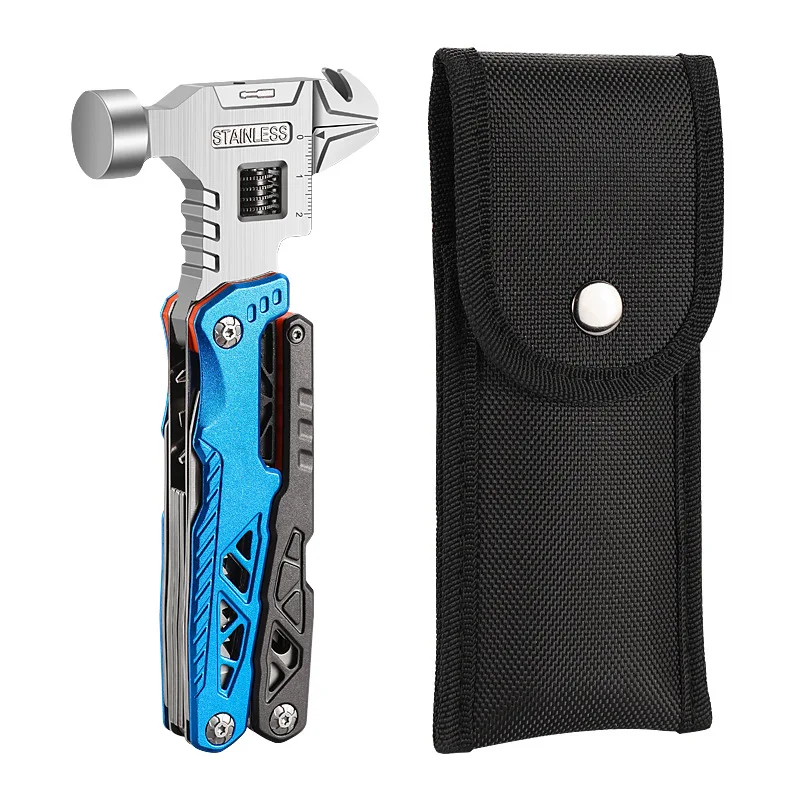 Multifunctional wrench hammer outdoor camping folding nail hammer pliers emergency car combination all-in-one tool hammer 4