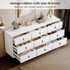 White 9 Drawer Dresser for Bedroom, Large Double Dresser with Wide Drawers, Modern Chest of Drawers,Storage Organizer Dresser 3