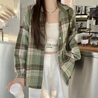 Black Flannel Shirt for Women Long Sleeve Collared Button-Up Tartan Plaid Shirt Jacket  Teen-girl Casual Everyday Outfit - Image 6