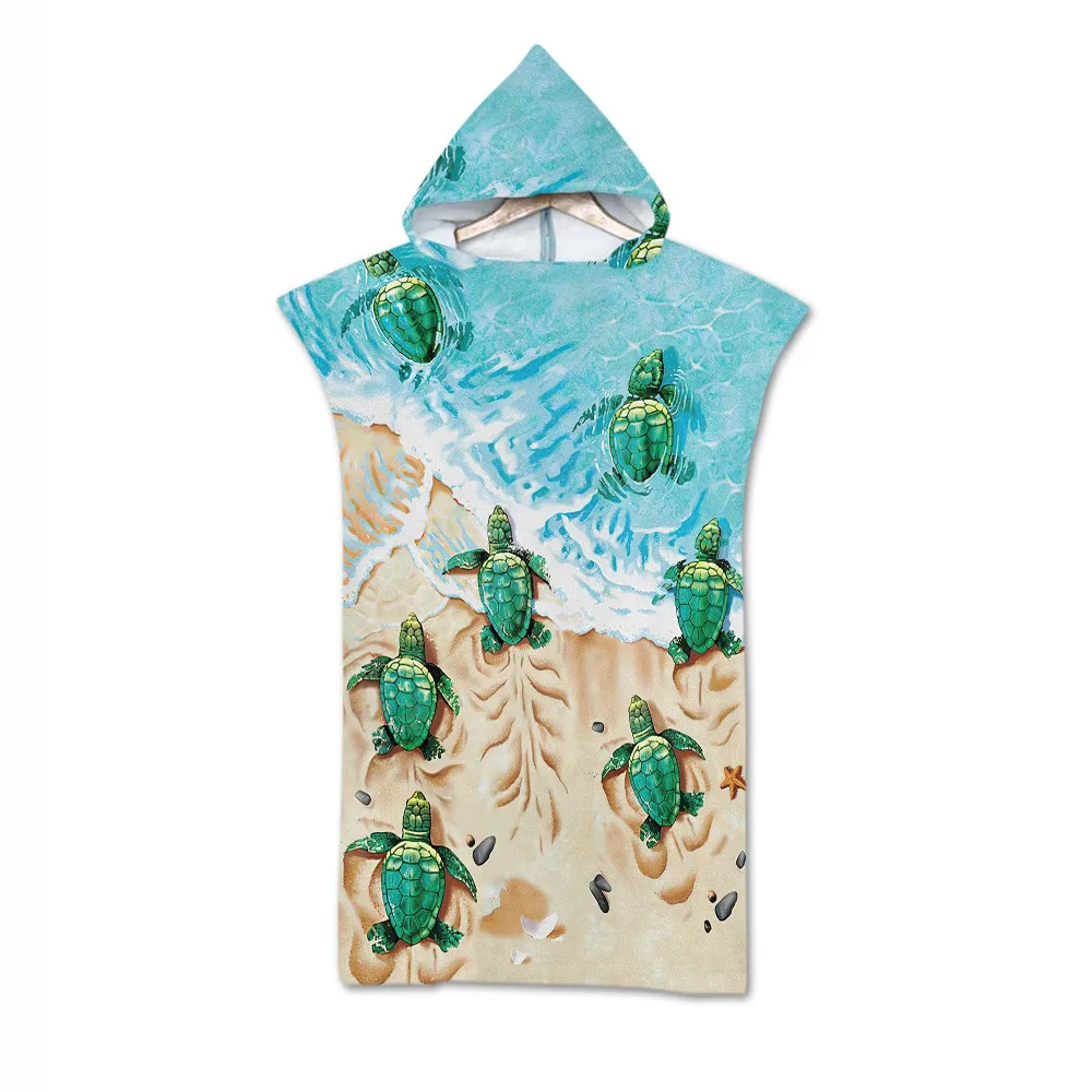 

Unisex Sea Turtle Starfish Hooded Towel Poncho,Adult,Kid,Child,Surf Swim,Beach Changing Robe,Holiday,Birthday Gift,Drop Shipping