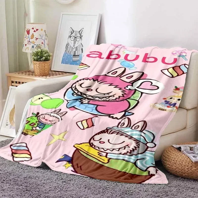 Cute Elf LABUBU Cartoon Blanket Soft and Comfortable Flannel Blanket Children's Nap Blanket Can Be  picnic blanket 3