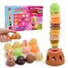 Children Simulation Ice Cream Food Kitchen Toys Ice Cream Stacking Tower Balance Game Pretend to Play Set Educational Toys Gifts 1