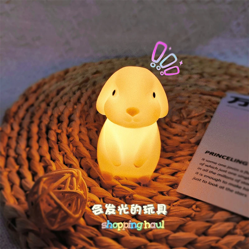 Night Light Luminous Moon Rabbit Model Bedhead Student Learning Desktop Decoration Children's Gift