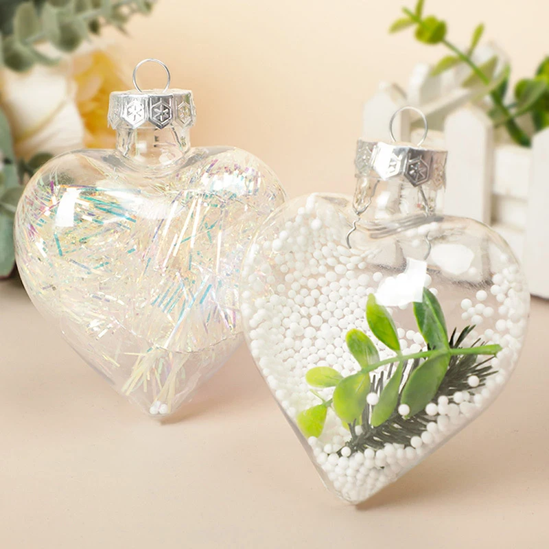 Multi Shaped Plastic Empty Ball Pendants Micro Landscaping Transparent Container Christmas Tree Hangings Ornaments Supplies 1PC