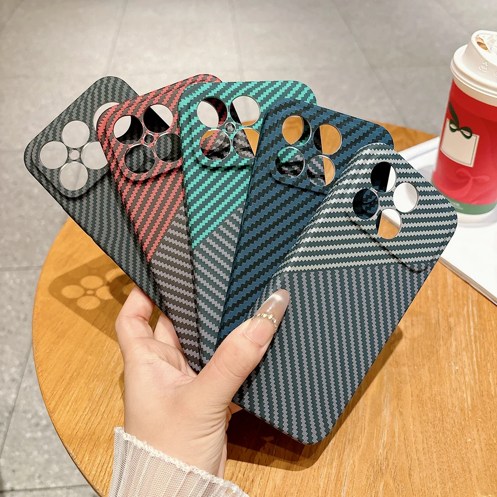 Shockproof Carbon Fiber Pattern PC Hard Case with Slim Camera Protection