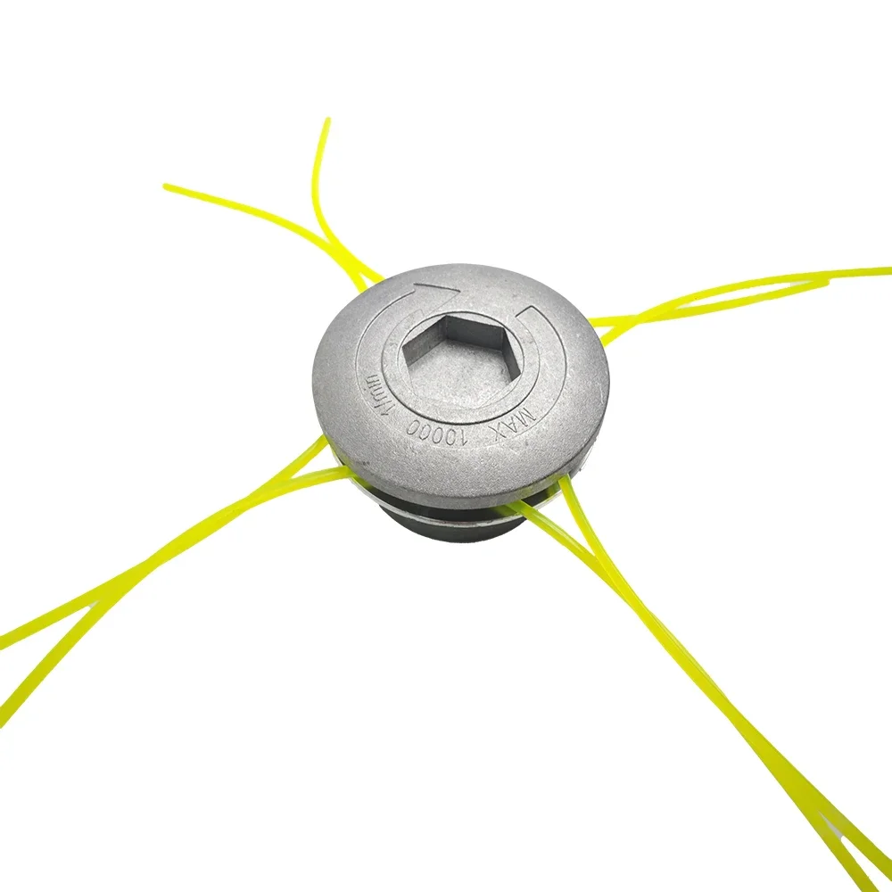 Grass Trimmer Head Aluminum Trimmer Head Brush Cutter Accessories Universal Aluminum Trimmer Head With Four String Set Garden Grass Brush Cutter Accessories for Lawn Mower