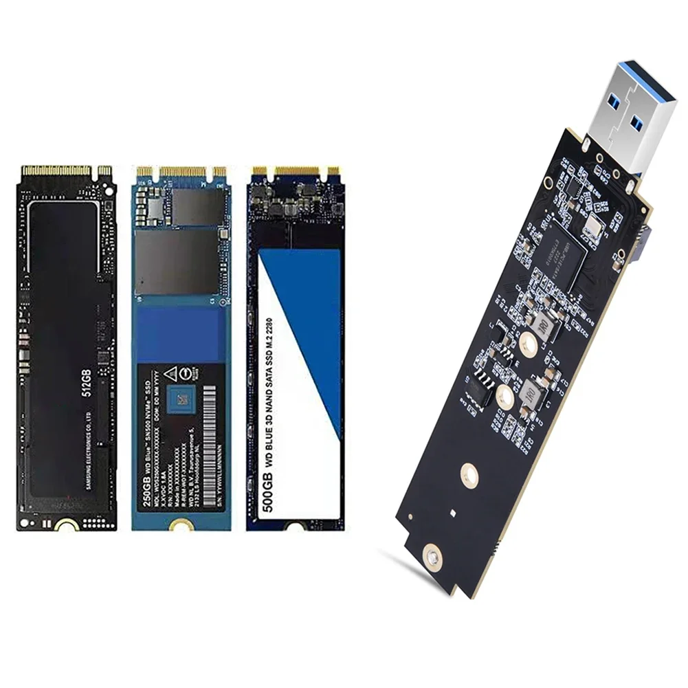 High-Speed Dual Protocol NVMe/SATA M.2 SSD USB Adapter, 10Gbps Transfer, Supports Up to 2TB