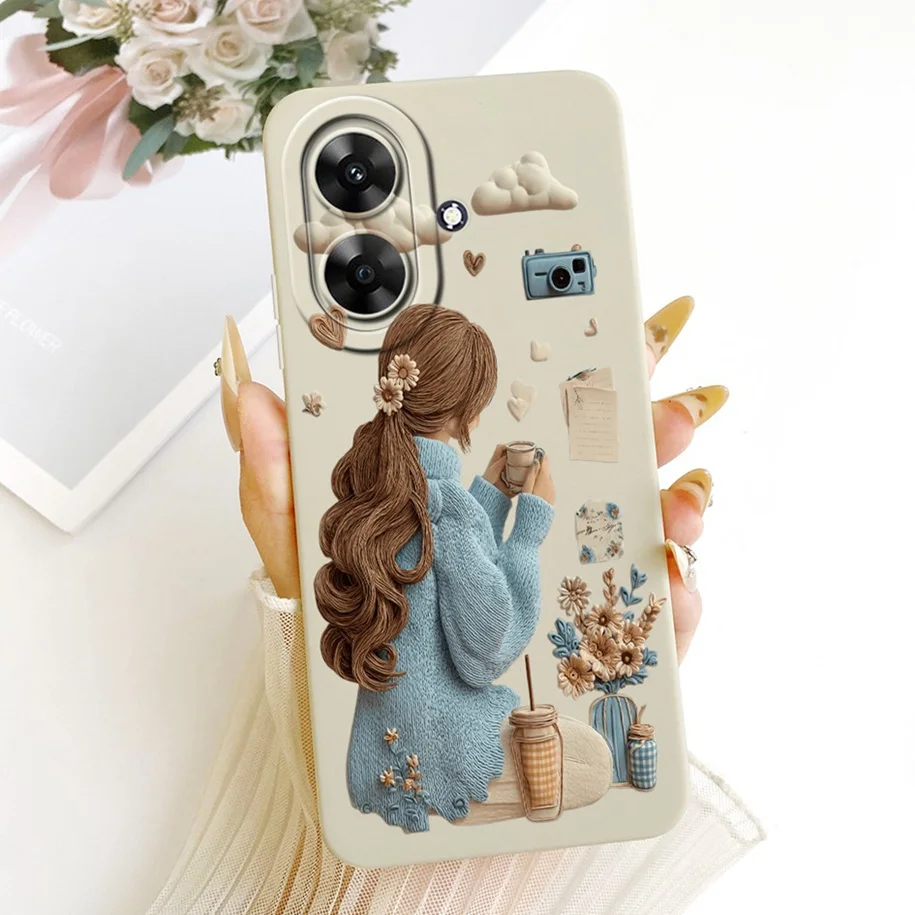 Fashion Flower Pretty Girls Soft Silicone Phone Cover